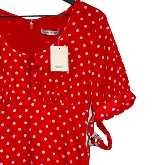 The East Order Dusty Polka Dot Mini Dress in Red - Picture 7 of 10